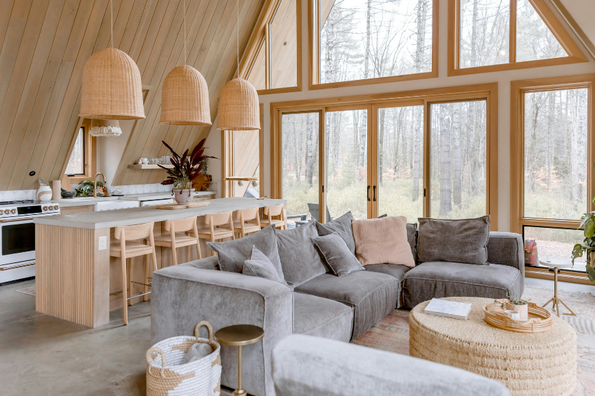 Open-plan living area of a home